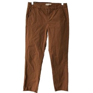 Nili Lotan 2 Brown East Hampton Pants Slim Fit Ankle Trouser Raw Hem $345